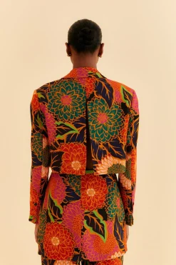 FARM Rio  BLACK VINTAGE GARDEN CUT OUT BLAZER