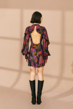 FARM Rio BLACK WILD HORSES BACKLESS MINI DRESS