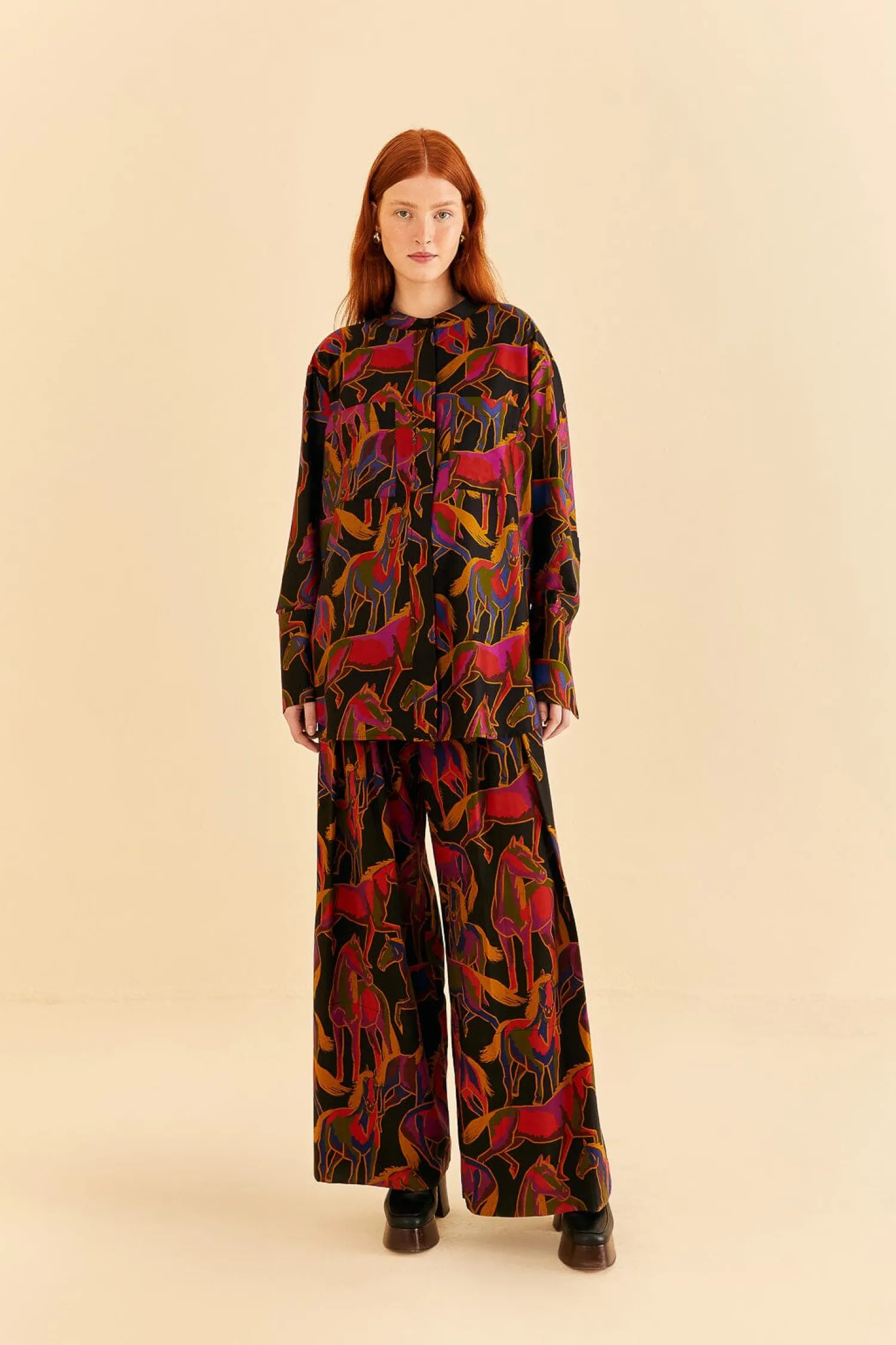 FARM Rio BLACK WILD HORSES PANTS