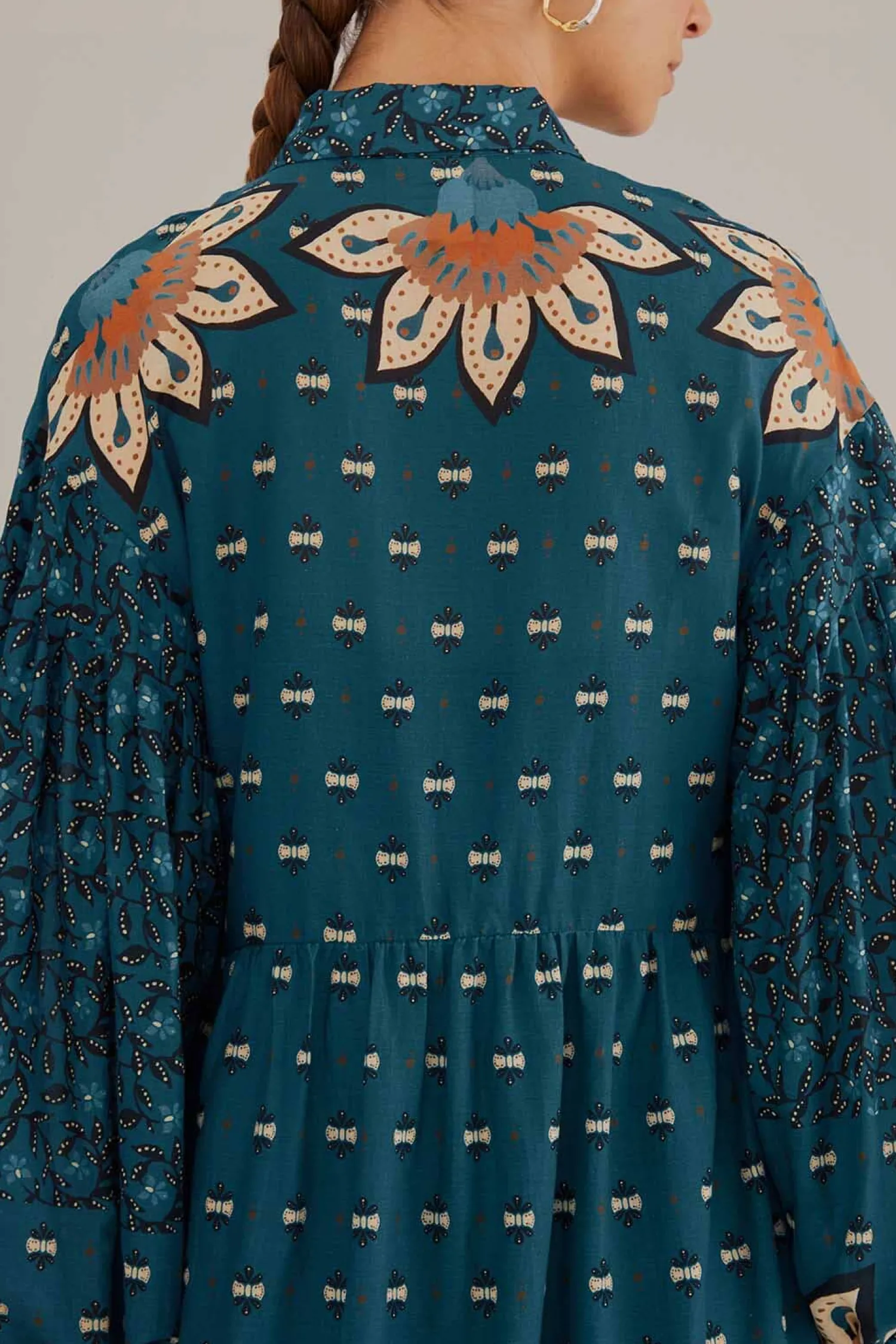 FARM Rio BLUE AINIKA CHILL MAXI SHIRTDRESS