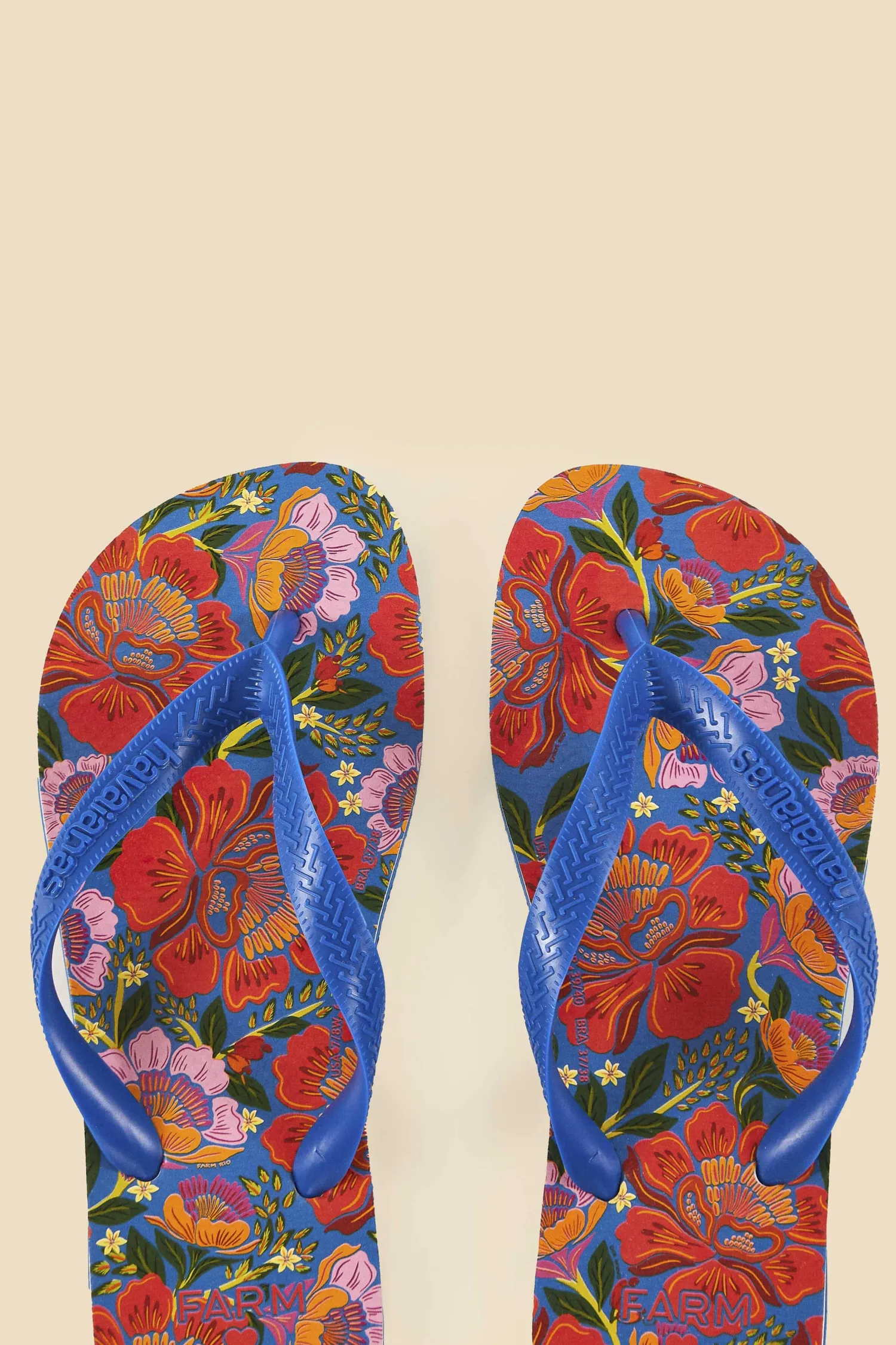 FARM Rio BLUE FLOWERS GARDEN HAVAIANAS SANDALS