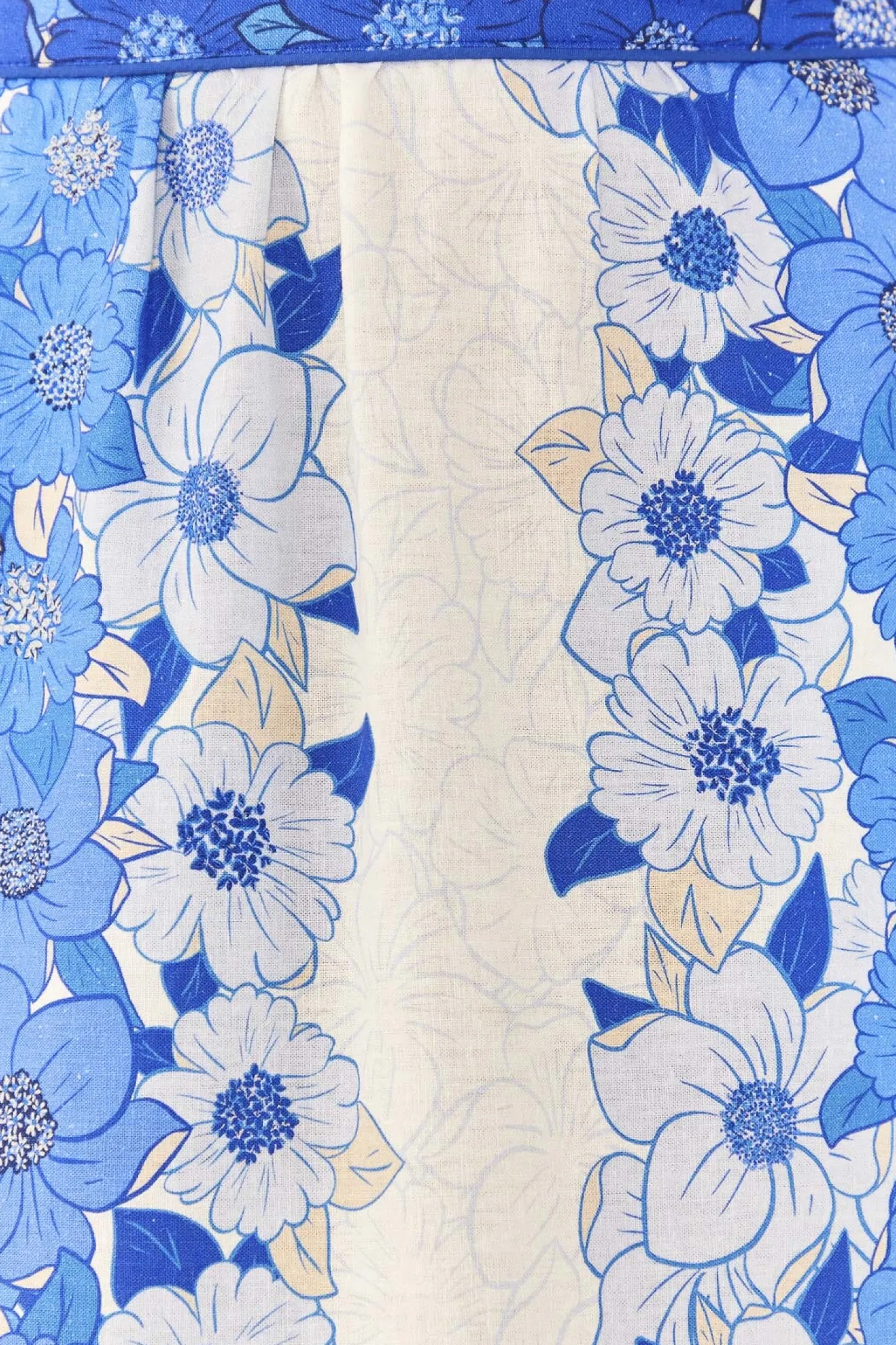 FARM Rio BLUE FLOWER STRIPES MIDI SKIRT