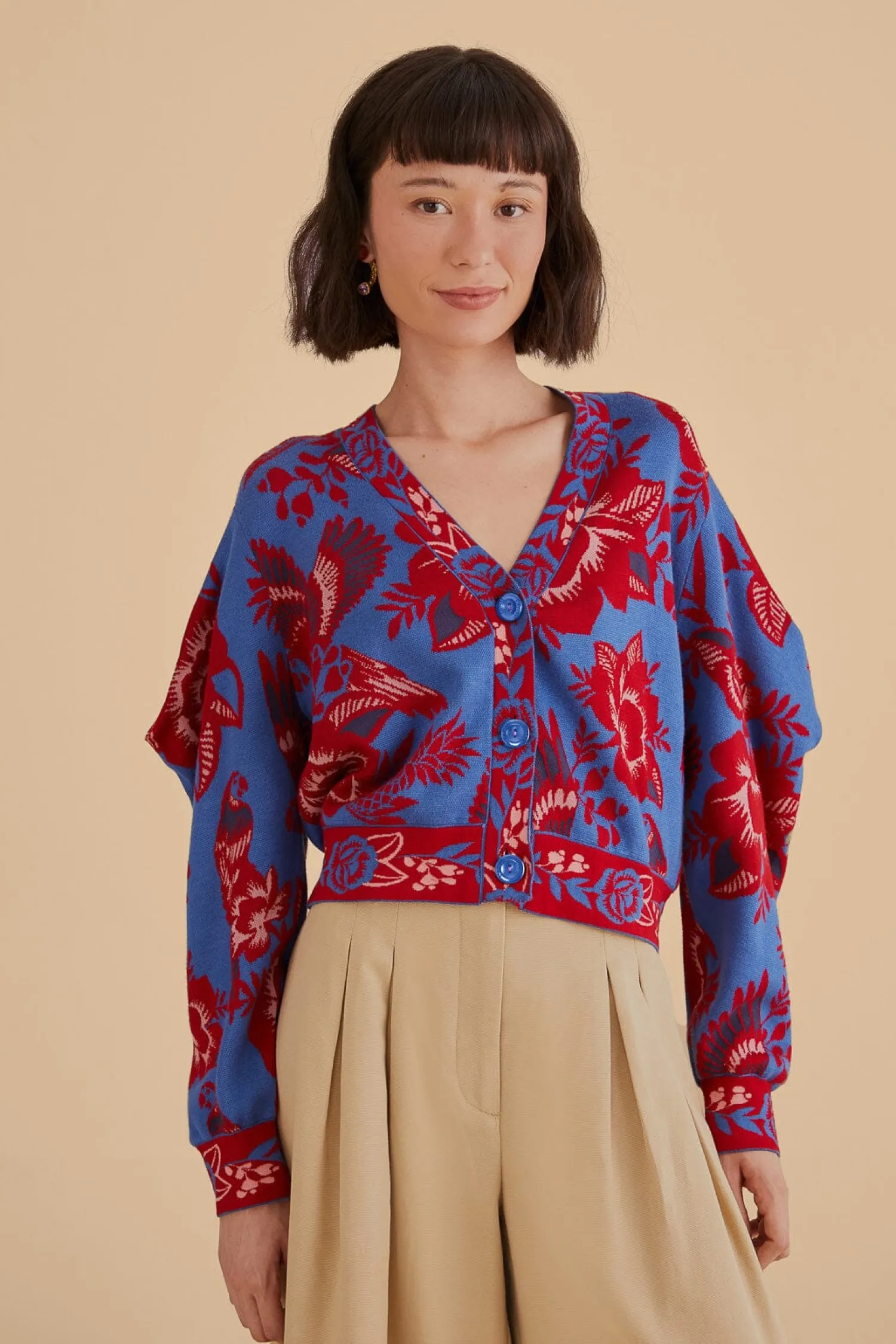 FARM Rio BLUE LACE GARDEN CARDIGAN