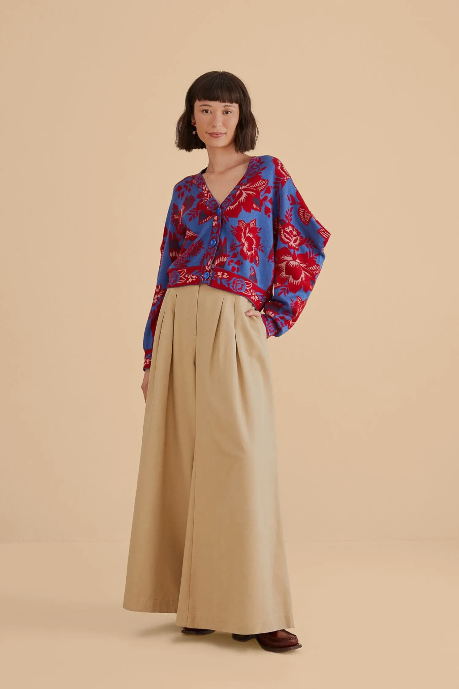 FARM Rio BLUE LACE GARDEN CARDIGAN