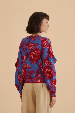FARM Rio BLUE LACE GARDEN CARDIGAN