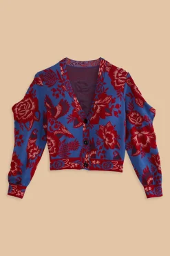 FARM Rio BLUE LACE GARDEN CARDIGAN