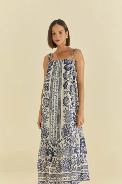 FARM Rio  BLUE PINEAPPLE GARDEN MAXI DRESS