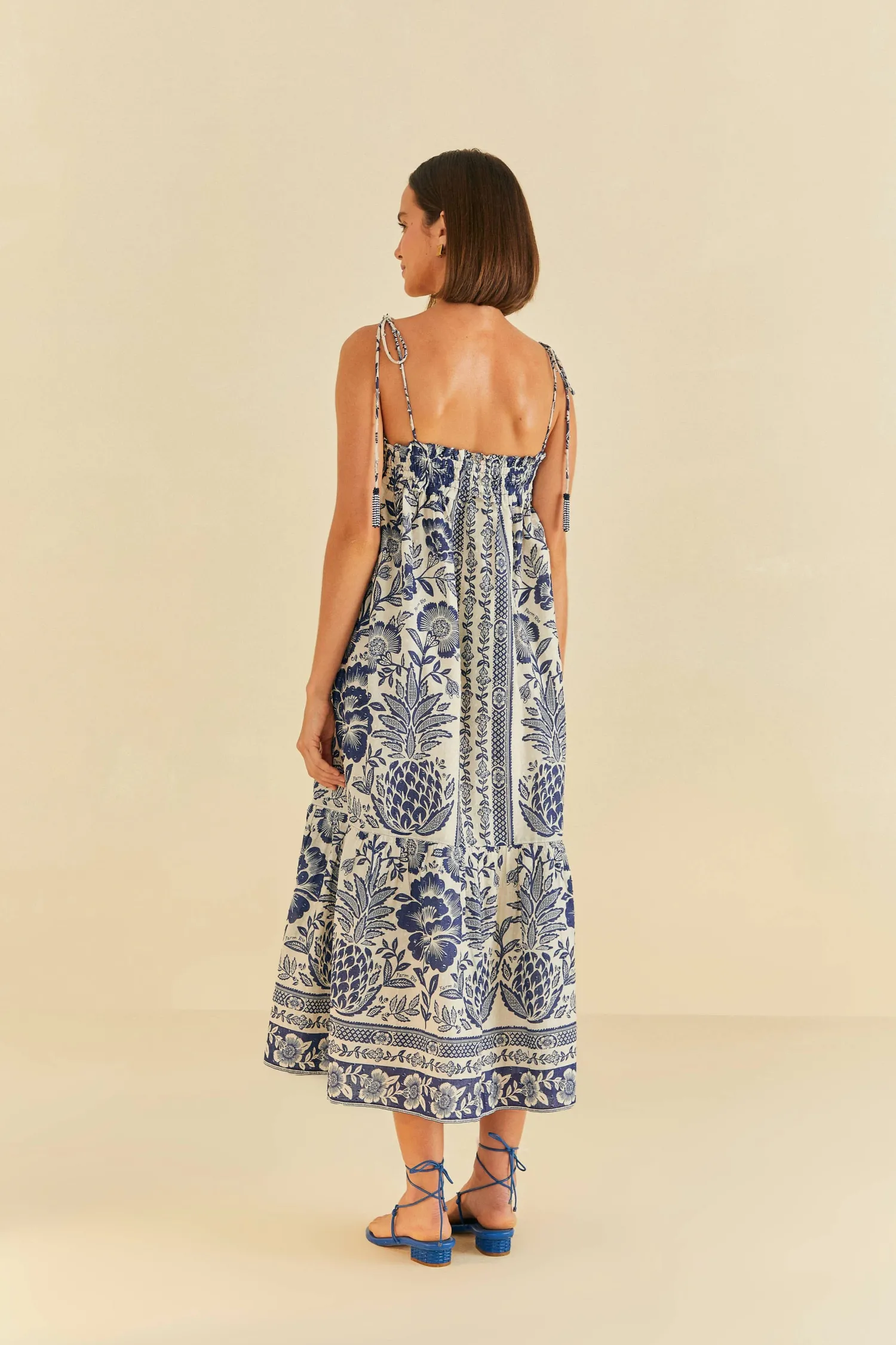 FARM Rio BLUE PINEAPPLE GARDEN MAXI DRESS