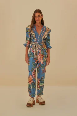 FARM Rio  BLUE WONDERFUL BOUQUET LENZING™ ECOVERO™ EUROFLAX™ JUMPSUIT