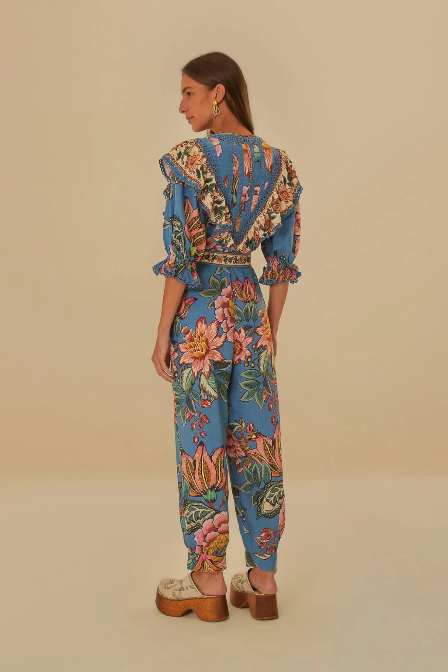 FARM Rio BLUE WONDERFUL BOUQUET LENZING™ ECOVERO™ EUROFLAX™ JUMPSUIT