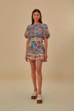 FARM Rio  BLUE WONDERFUL BOUQUET MINI DRESS