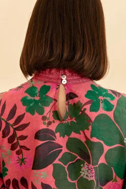 FARM Rio  BLUSH FLORAL YARD BLOUSE