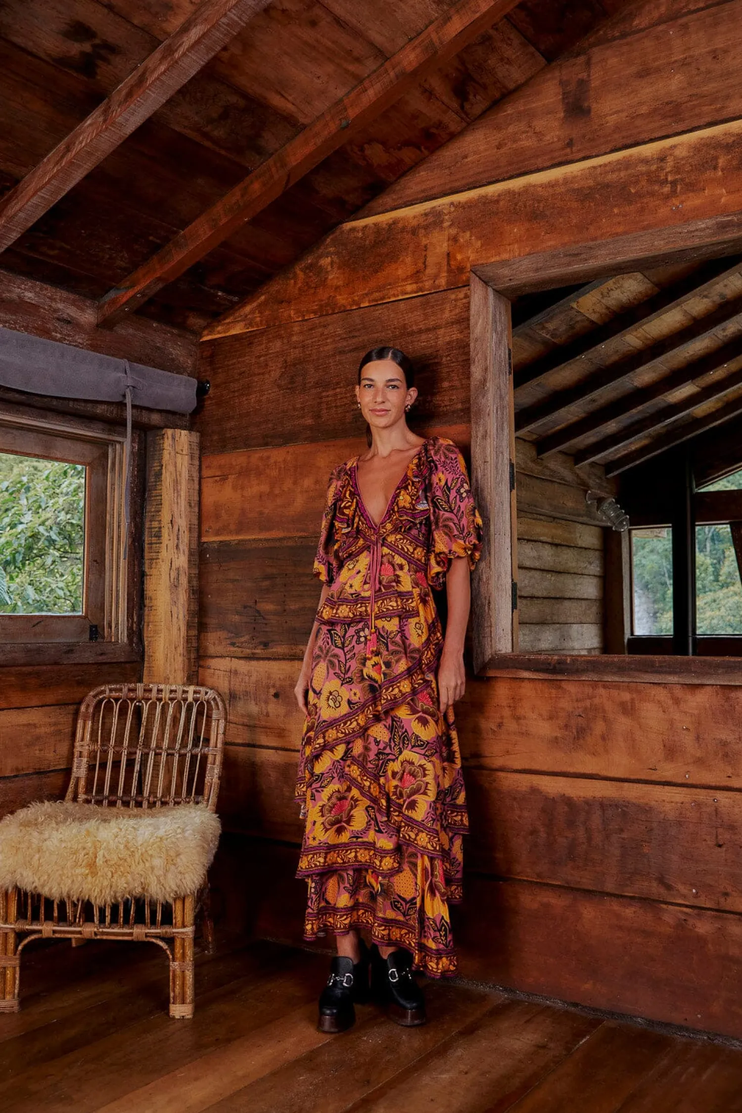 FARM Rio BLUSH GARDEN BLOOM MAXI DRESS