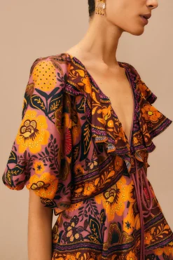FARM Rio BLUSH GARDEN BLOOM MAXI DRESS