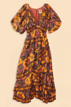 FARM Rio BLUSH GARDEN BLOOM MAXI DRESS