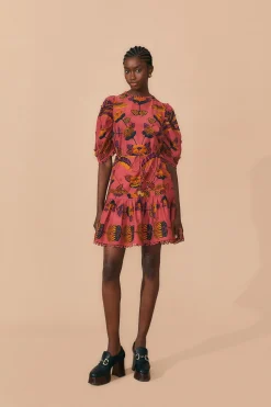 FARM Rio BLUSH LIVING BLOOM SHORT SLEEVE MINI DRESS