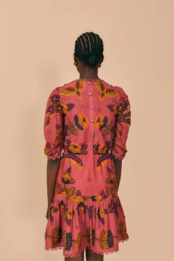 FARM Rio BLUSH LIVING BLOOM SHORT SLEEVE MINI DRESS