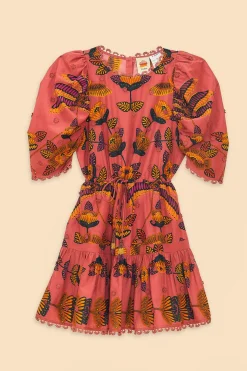 FARM Rio BLUSH LIVING BLOOM SHORT SLEEVE MINI DRESS