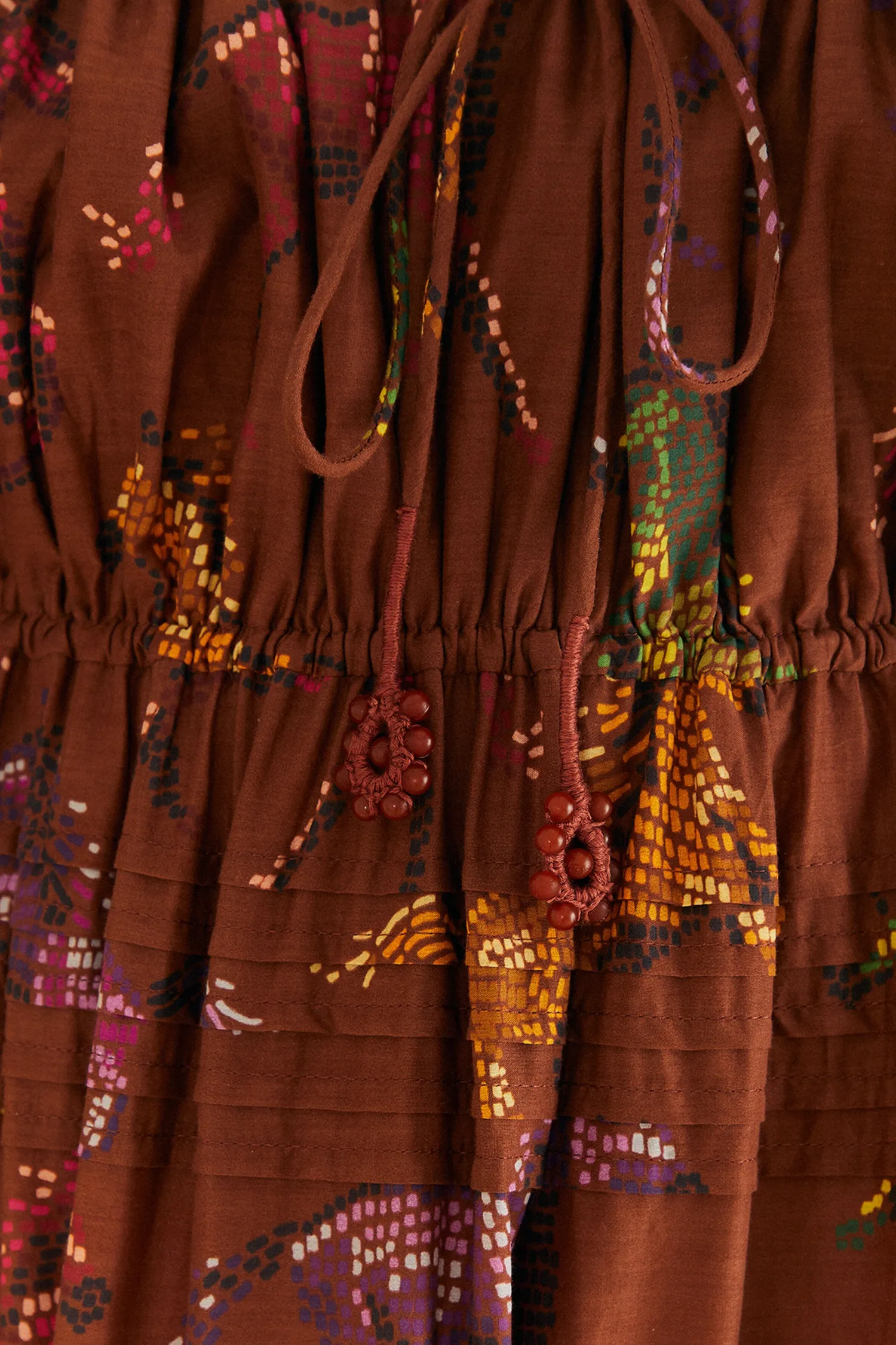 FARM Rio BROWN DOTTED HORSES MAXI DRESS