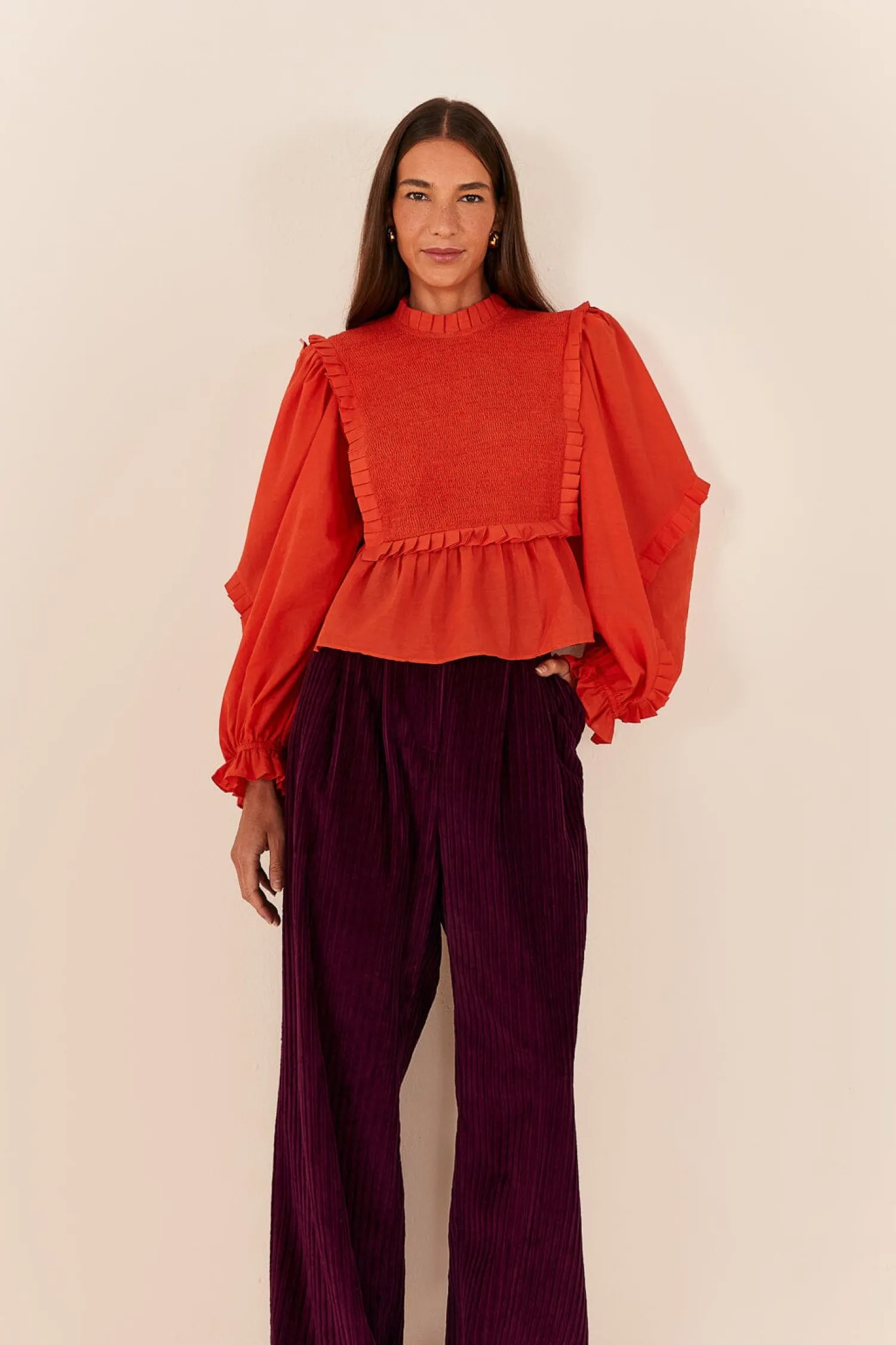 FARM Rio BURGUNDY CORDUROY PANTS