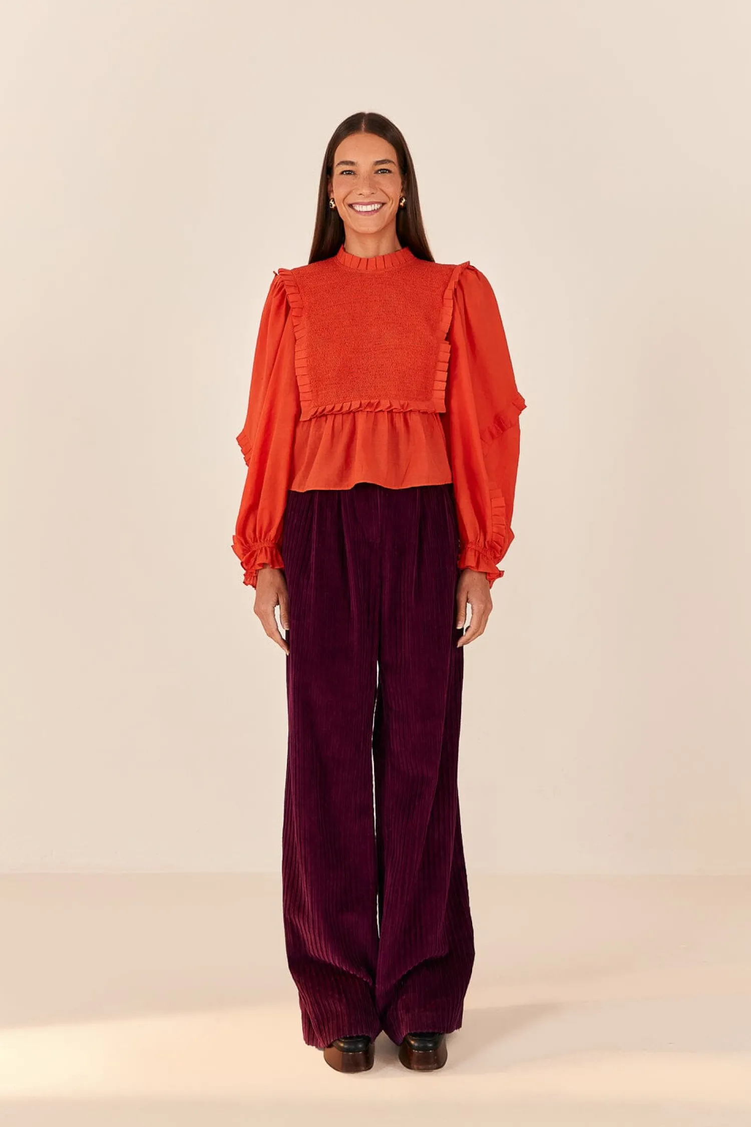 FARM Rio BURGUNDY CORDUROY PANTS