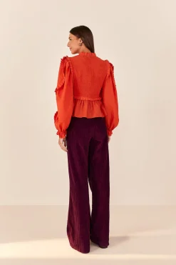 FARM Rio BURGUNDY CORDUROY PANTS