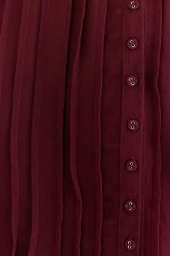 FARM Rio  BURGUNDY RUFFLE BLOUSE