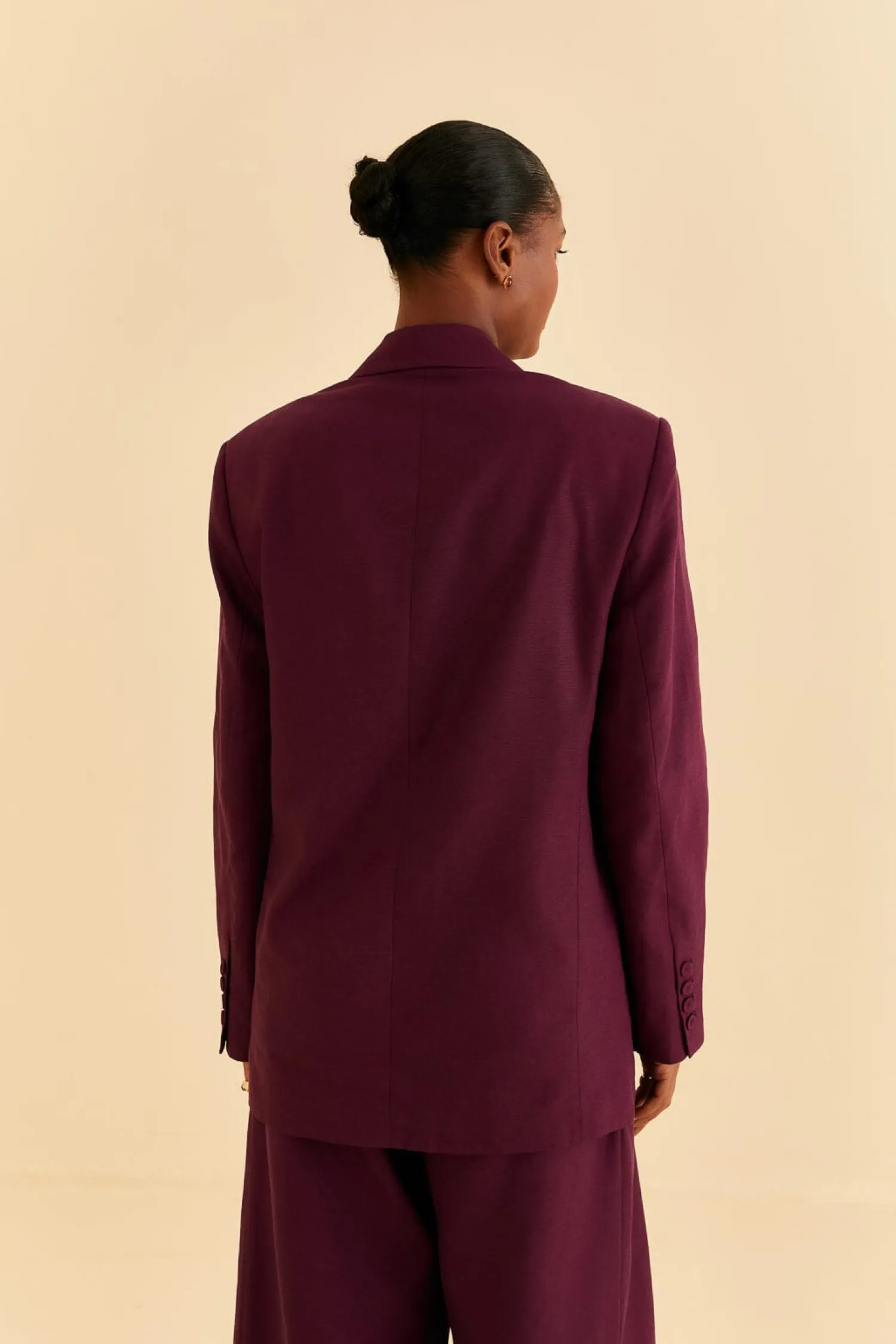 FARM Rio BURGUNDY STRAIGHT BLAZER