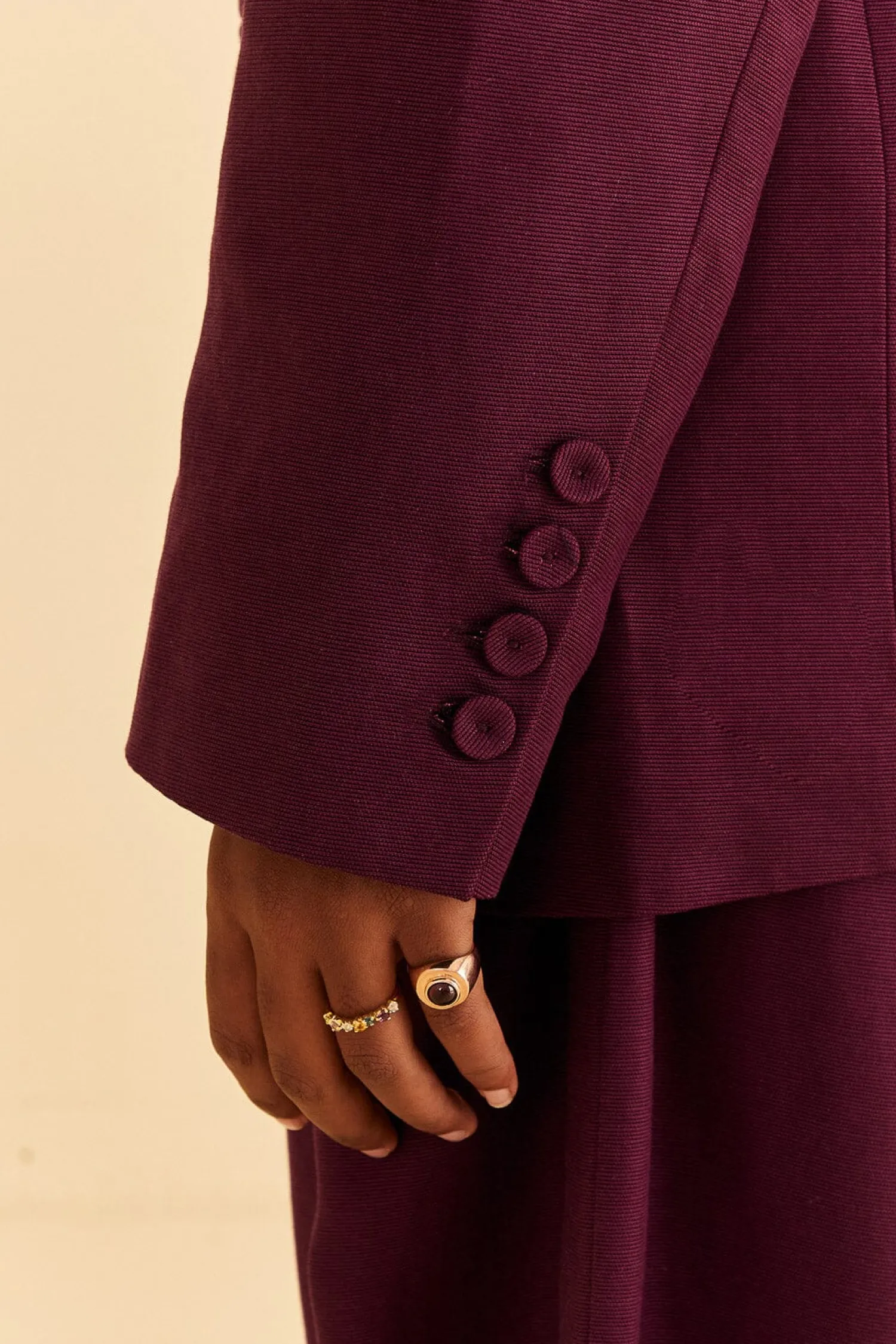 FARM Rio BURGUNDY STRAIGHT BLAZER