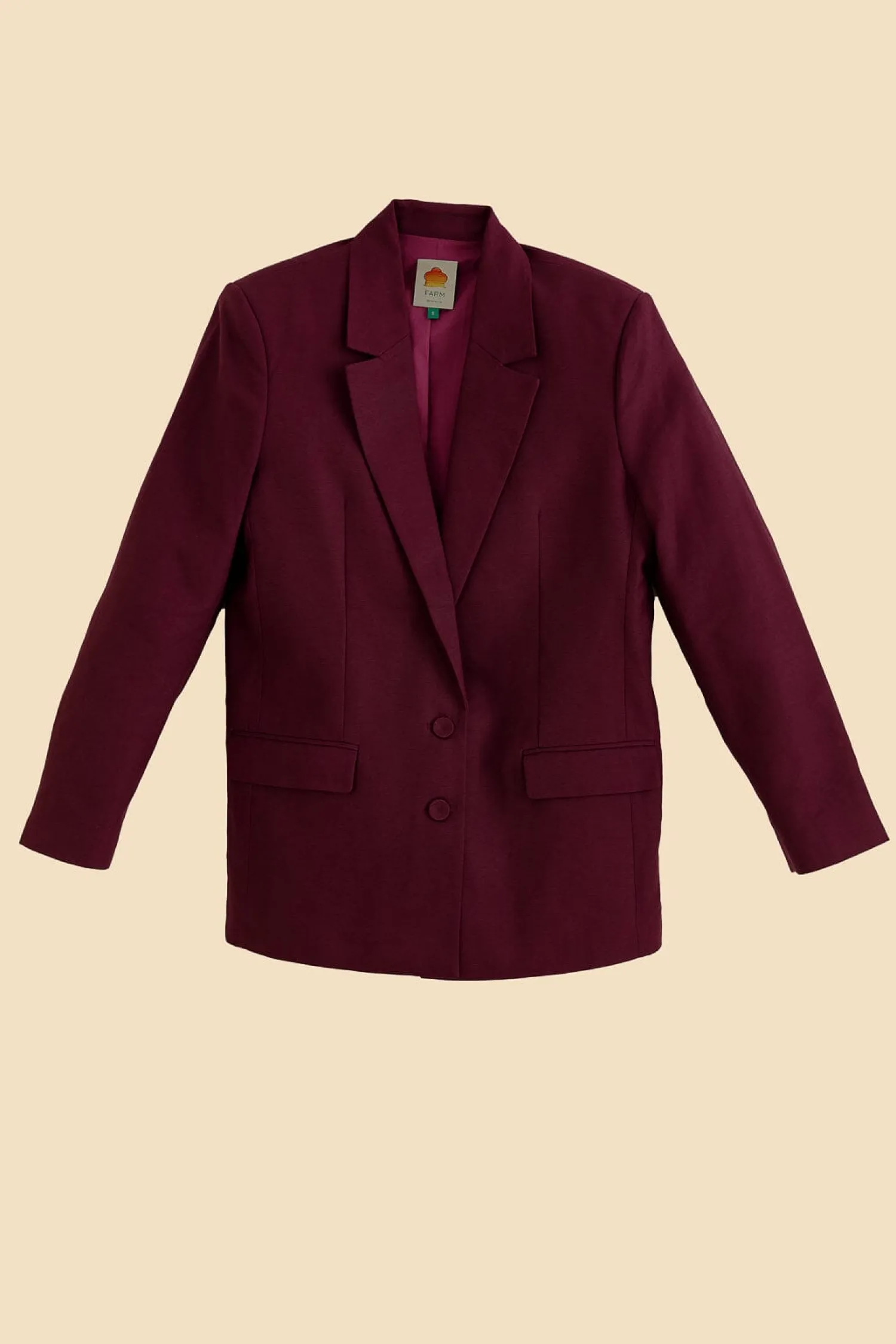FARM Rio BURGUNDY STRAIGHT BLAZER