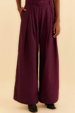 FARM Rio  BURGUNDY TAILORED PANTS