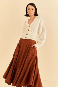 FARM Rio  CARAMEL RUFFLE MAXI SKIRT