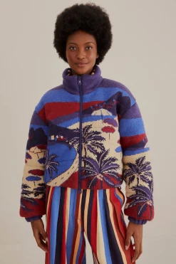 FARM Rio  CARIOCA TRICOT PUFFER JACKET
