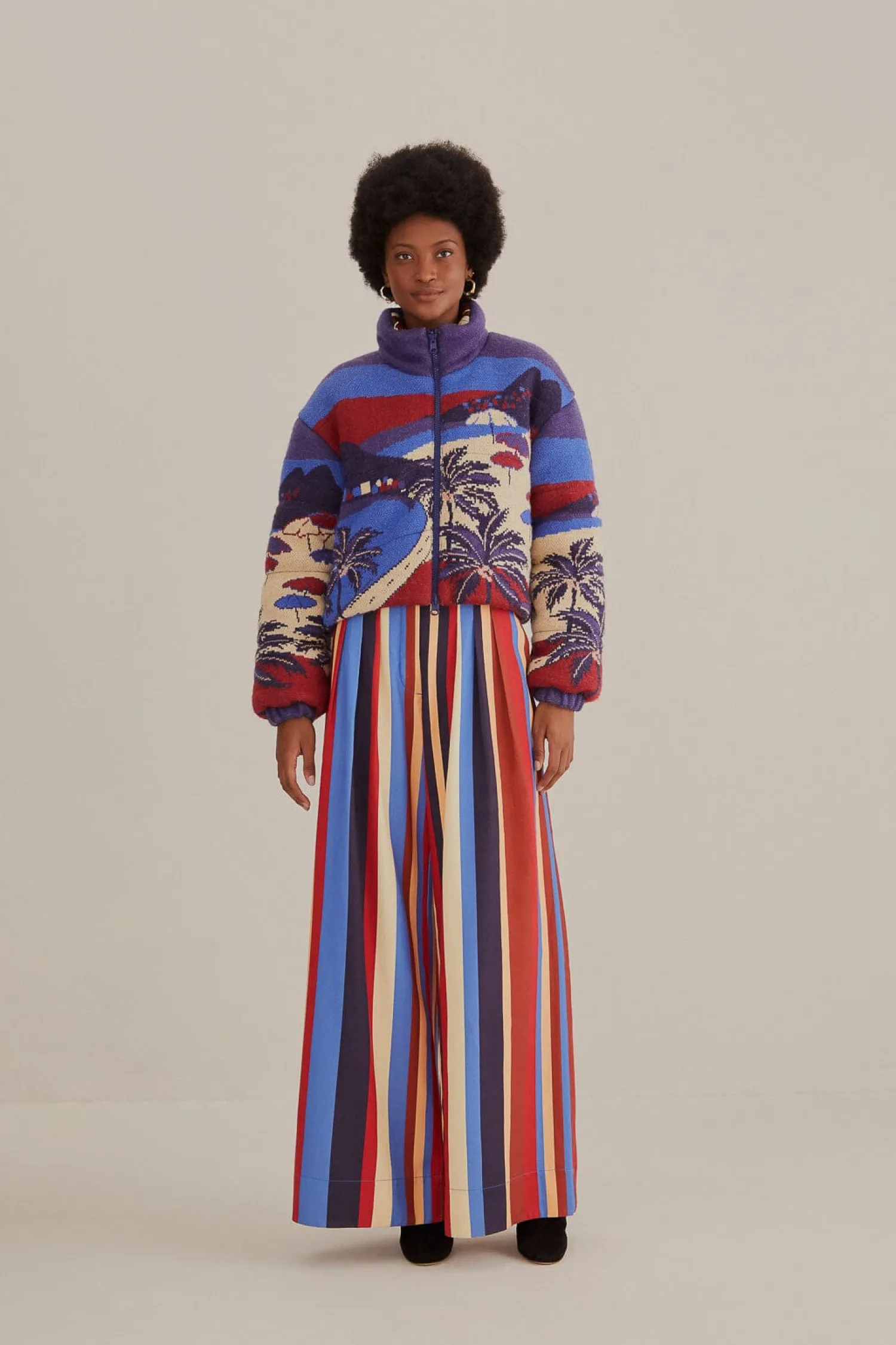 FARM Rio CARIOCA TRICOT PUFFER JACKET