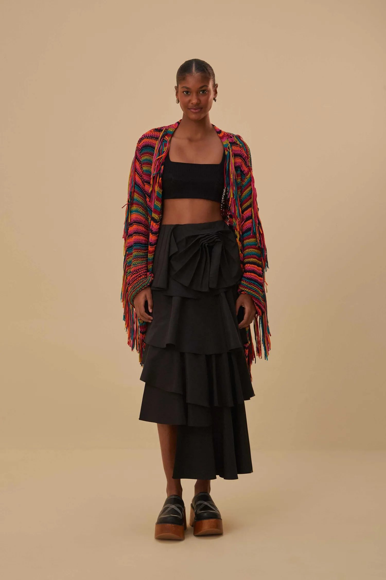 FARM Rio COLORFUL STRIPES KNIT CARDIGAN