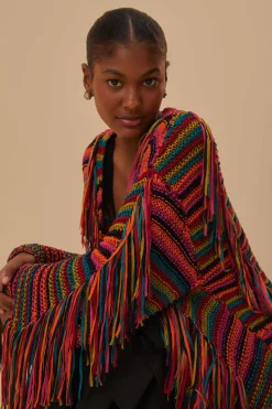 FARM Rio COLORFUL STRIPES KNIT CARDIGAN