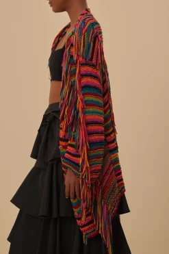 FARM Rio COLORFUL STRIPES KNIT CARDIGAN