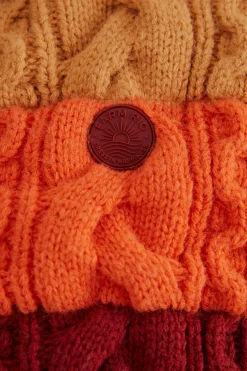FARM Rio  COLORFUL STRIPES KNIT REVERSIBLE PUFFER JACKET