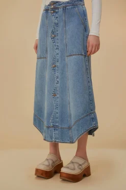 FARM Rio  DENIM WAVE SKIRT