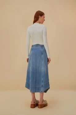 FARM Rio  DENIM WAVE SKIRT