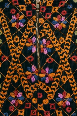 FARM Rio EMBROIDERED CORDUROY MINI SKIRT