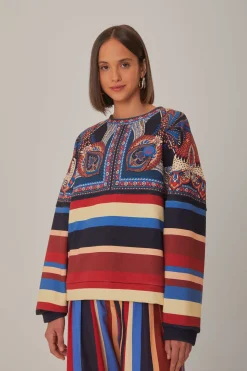 FARM Rio ENERGY SCARF MIXED PRINT SWEATSHIRT