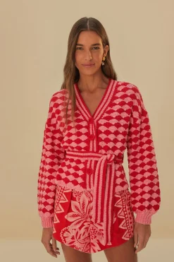 FARM Rio FAN STITCH CROCHET CARDIGAN