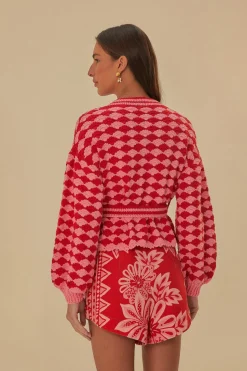 FARM Rio FAN STITCH CROCHET CARDIGAN