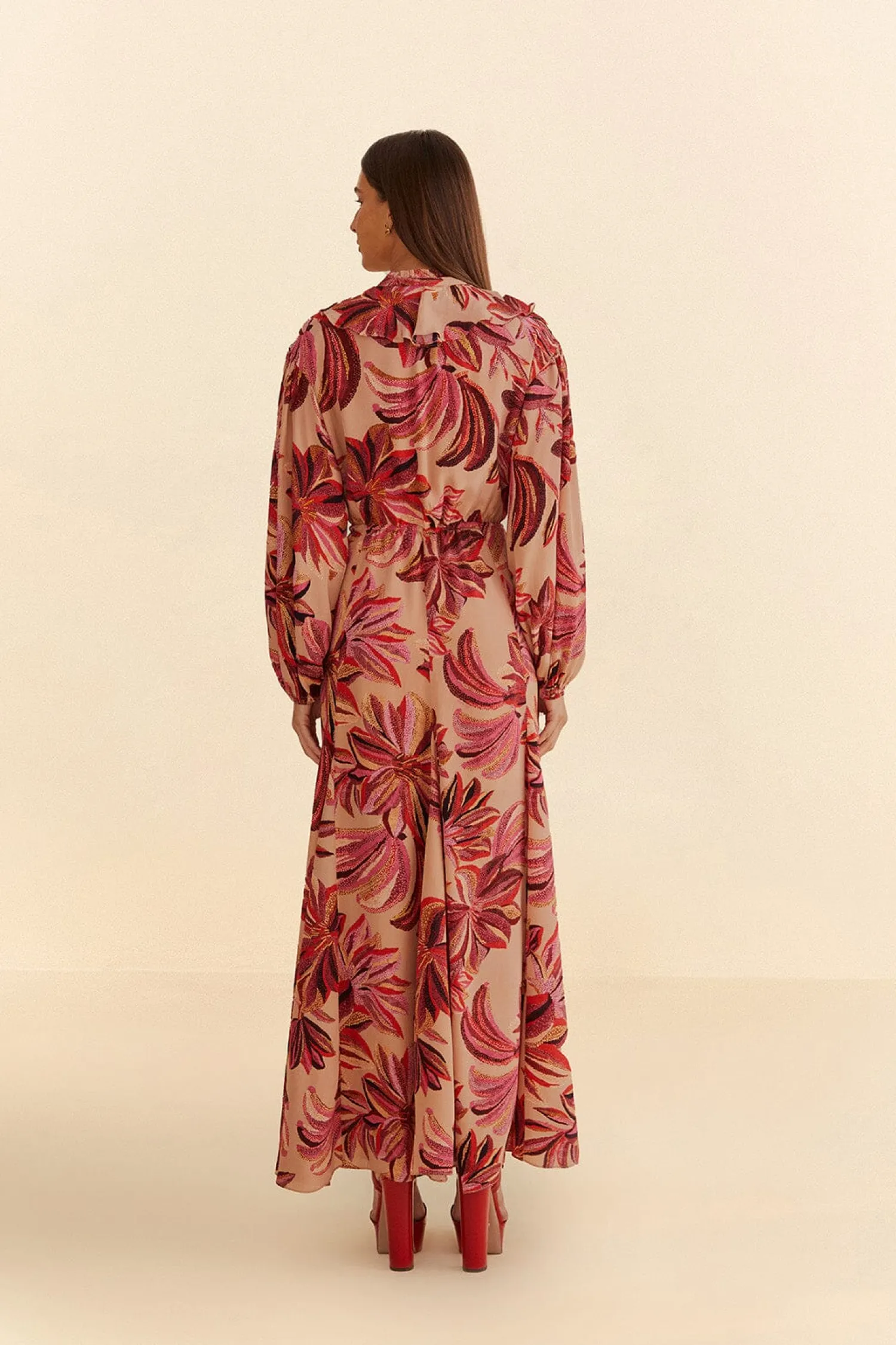 FARM Rio FLORAL TAPESTRY V NECK MAXI DRESS