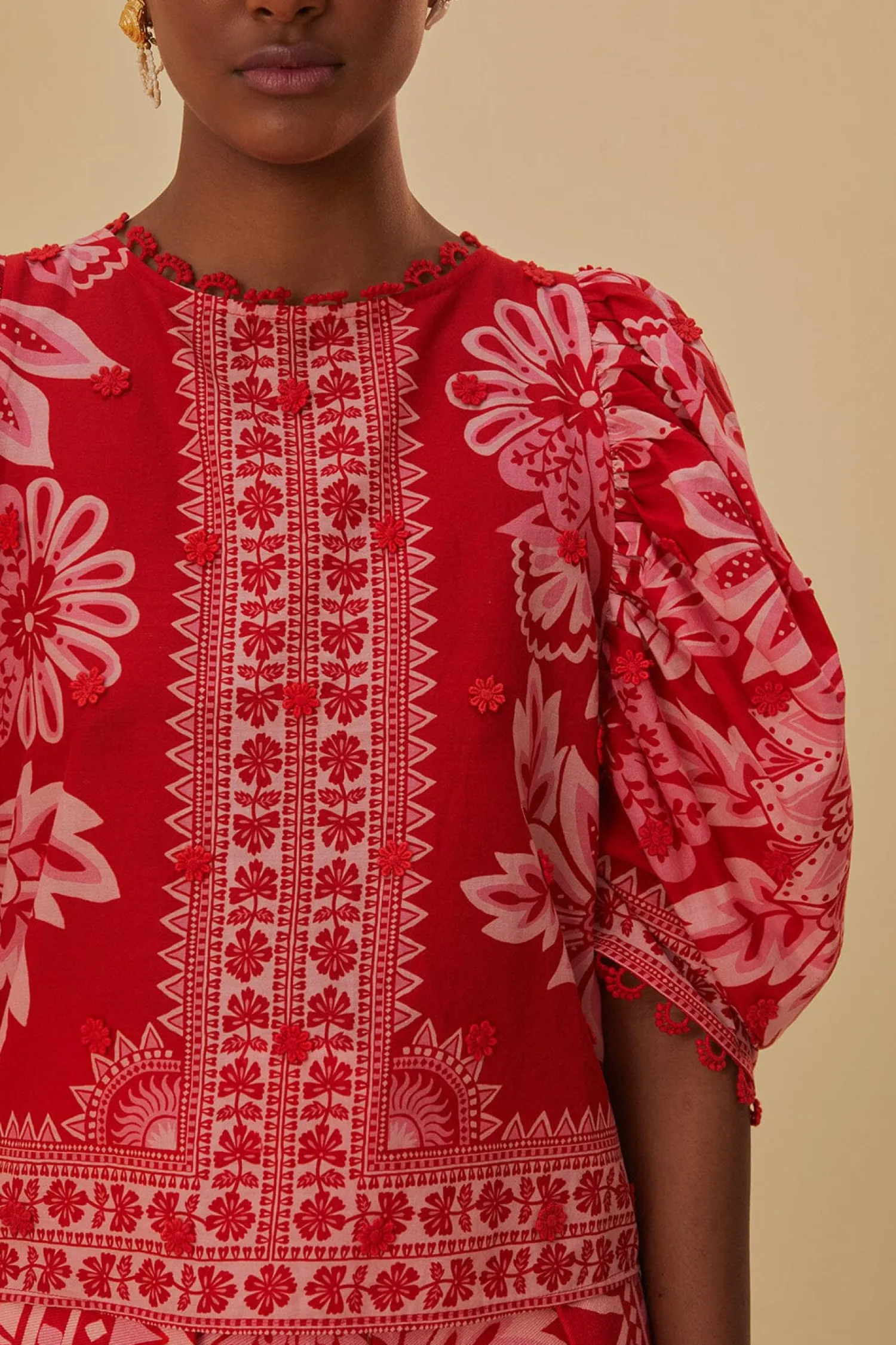 FARM Rio FLORA TAPESTRY RED BLOUSE