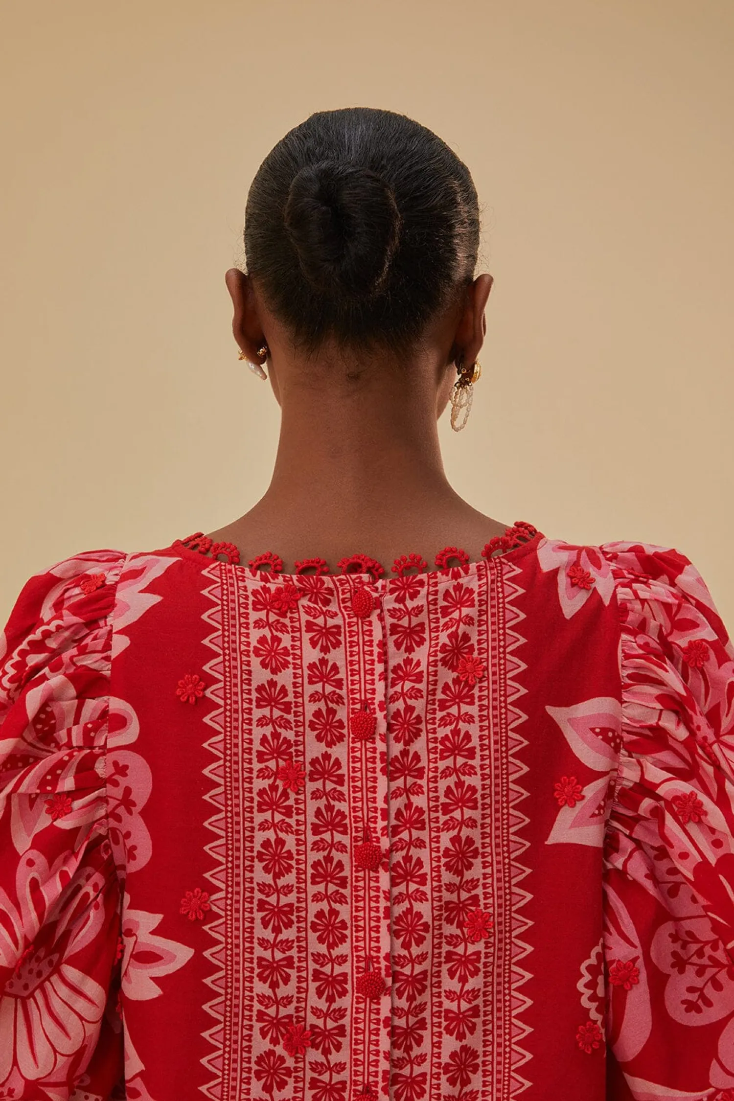 FARM Rio FLORA TAPESTRY RED BLOUSE