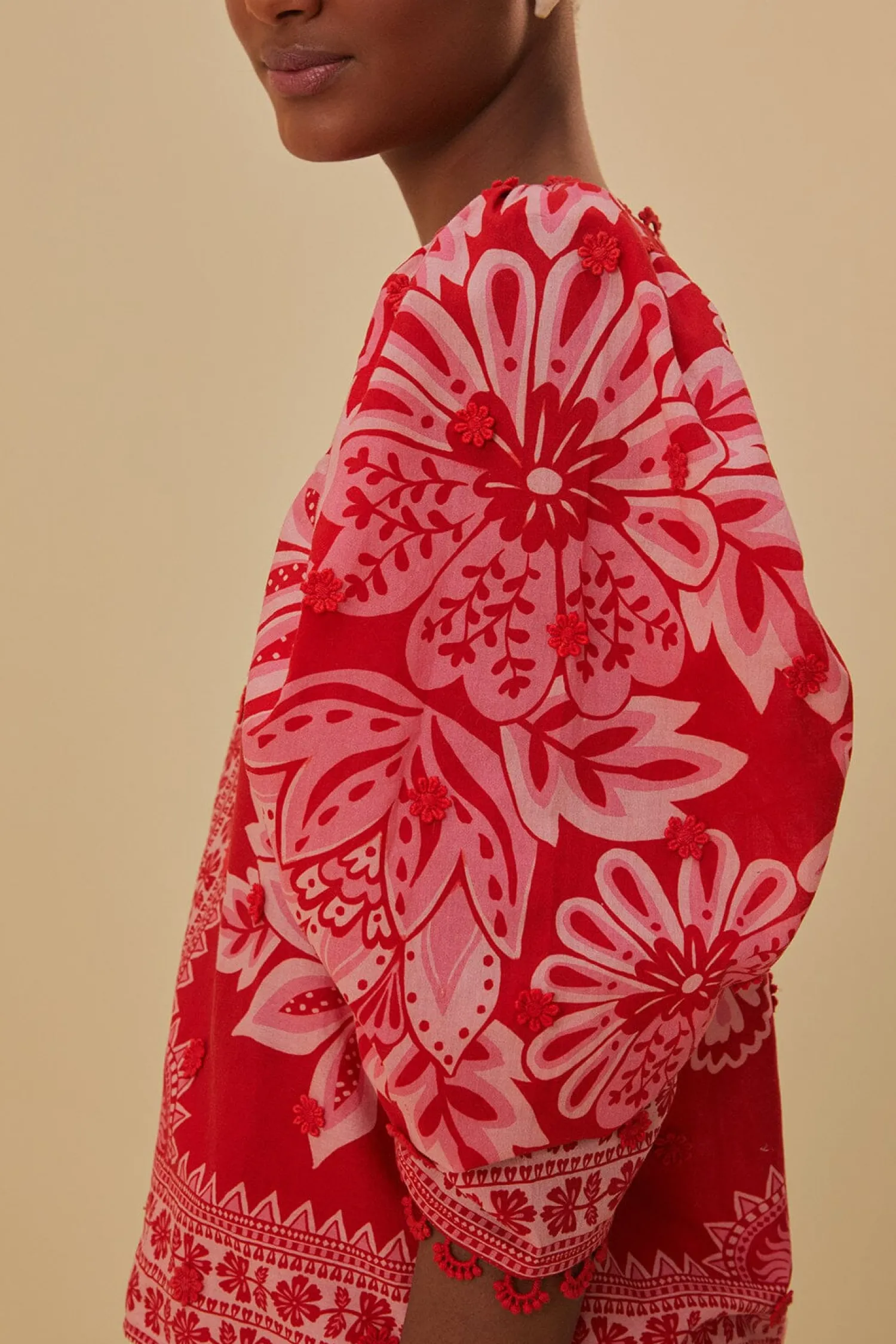 FARM Rio FLORA TAPESTRY RED BLOUSE