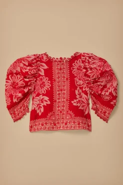 FARM Rio FLORA TAPESTRY RED BLOUSE