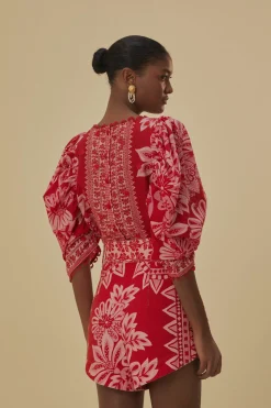 FARM Rio FLORA TAPESTRY RED SHORTS